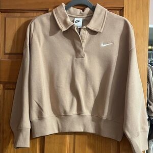 Nike Women's Beige Polo Sweatshirt